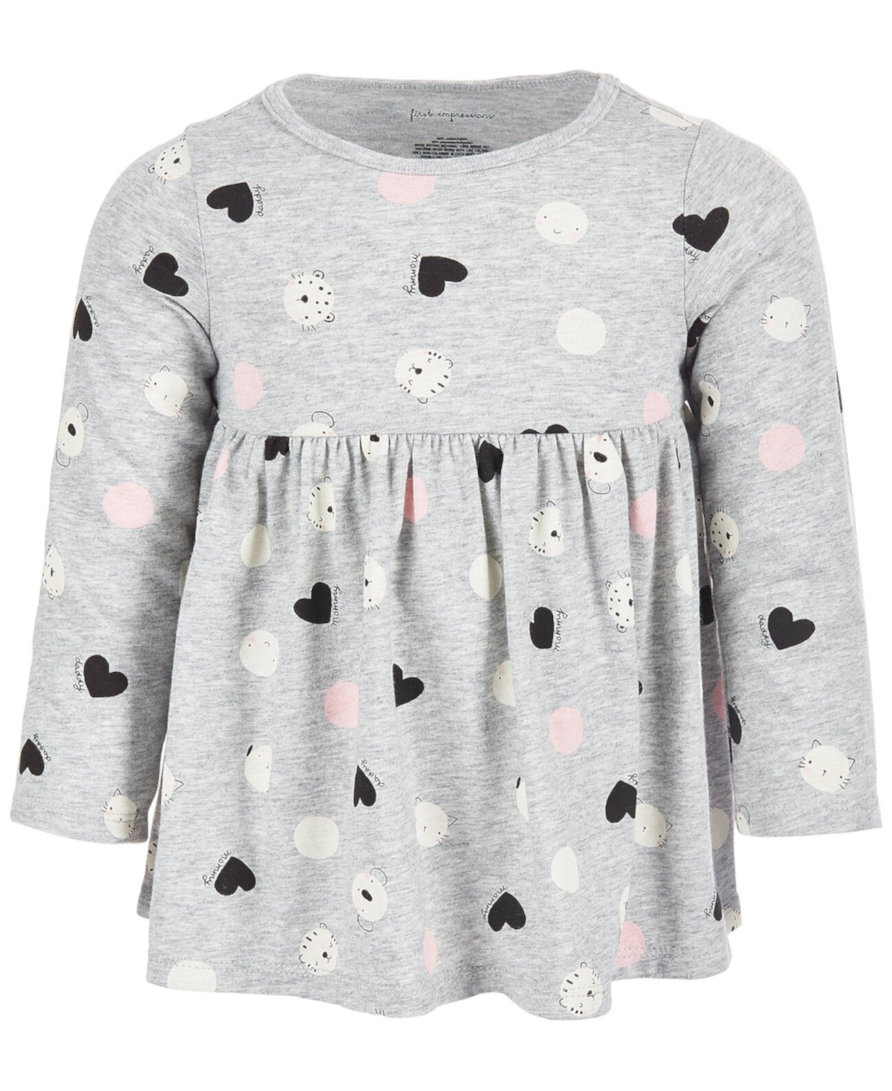 Toddler Girls Long Sleeve Animal Dot Tunic, Created for Macy's First Impressions