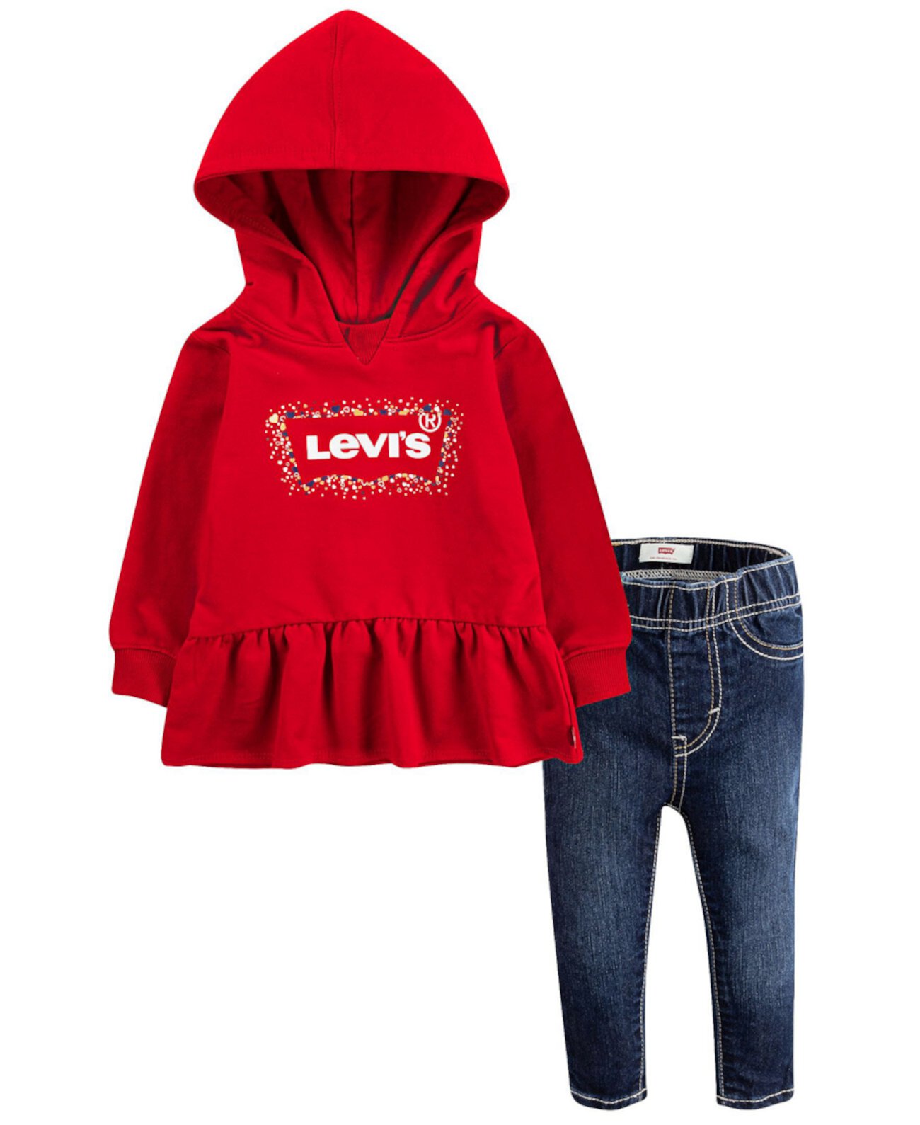 Комплект брюк с длинными рукавами и оборками для маленьких девочек Levi's®