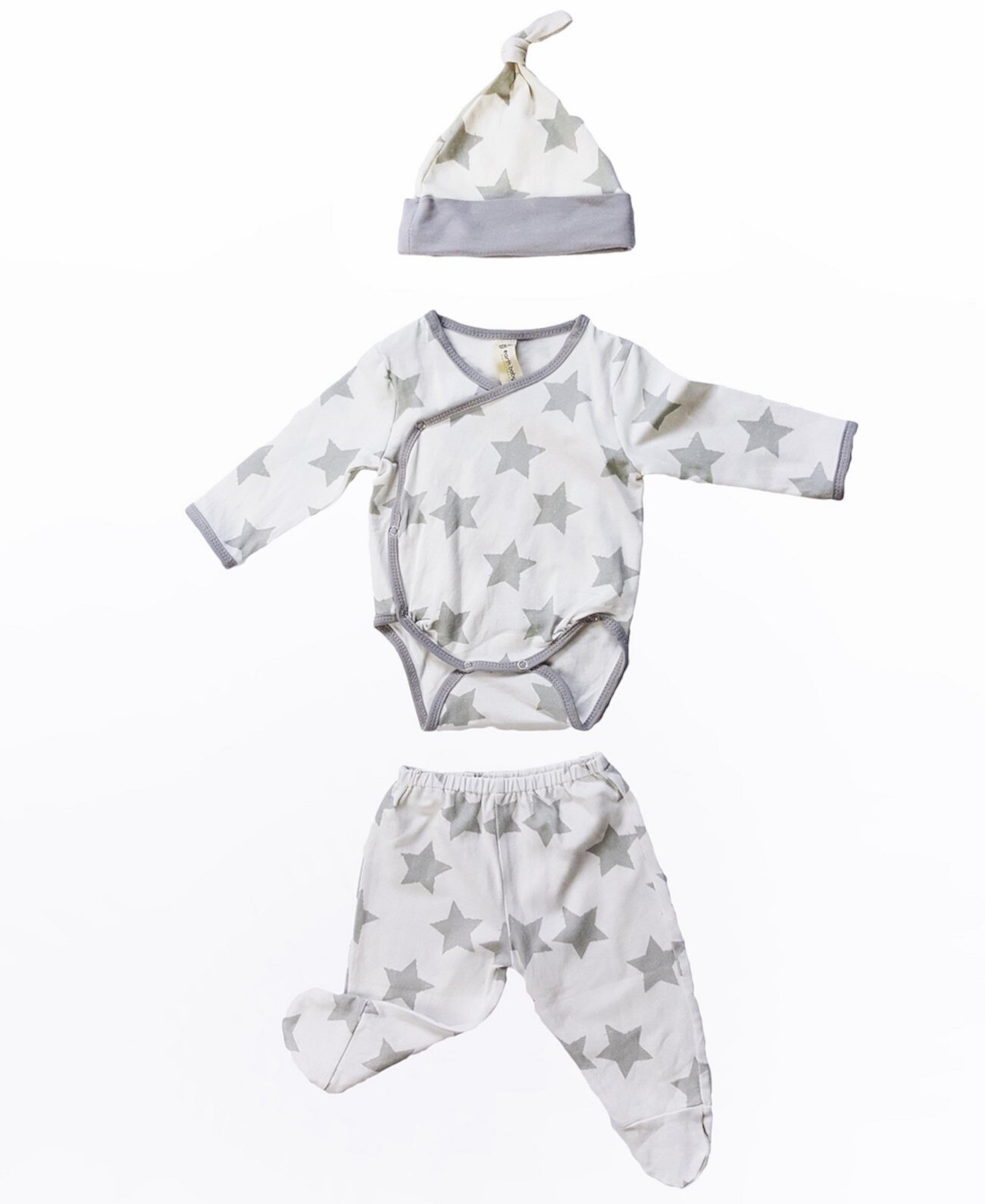 Комплект из 3 предметов для новорожденных из бамбука для маленьких мальчиков и девочек Earth Baby Outfitters