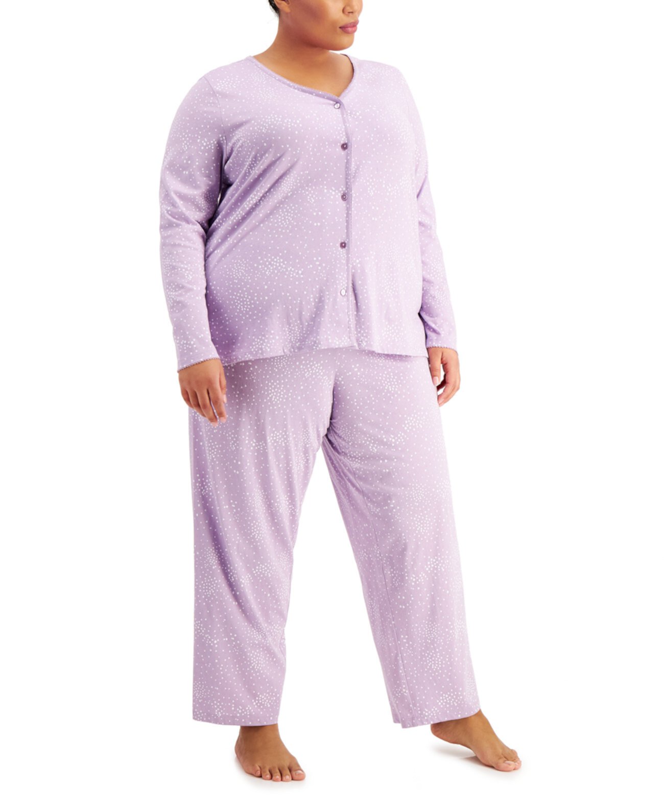 Хлопковая пижама большого размера с принтом, созданная для Macy's Charter Club