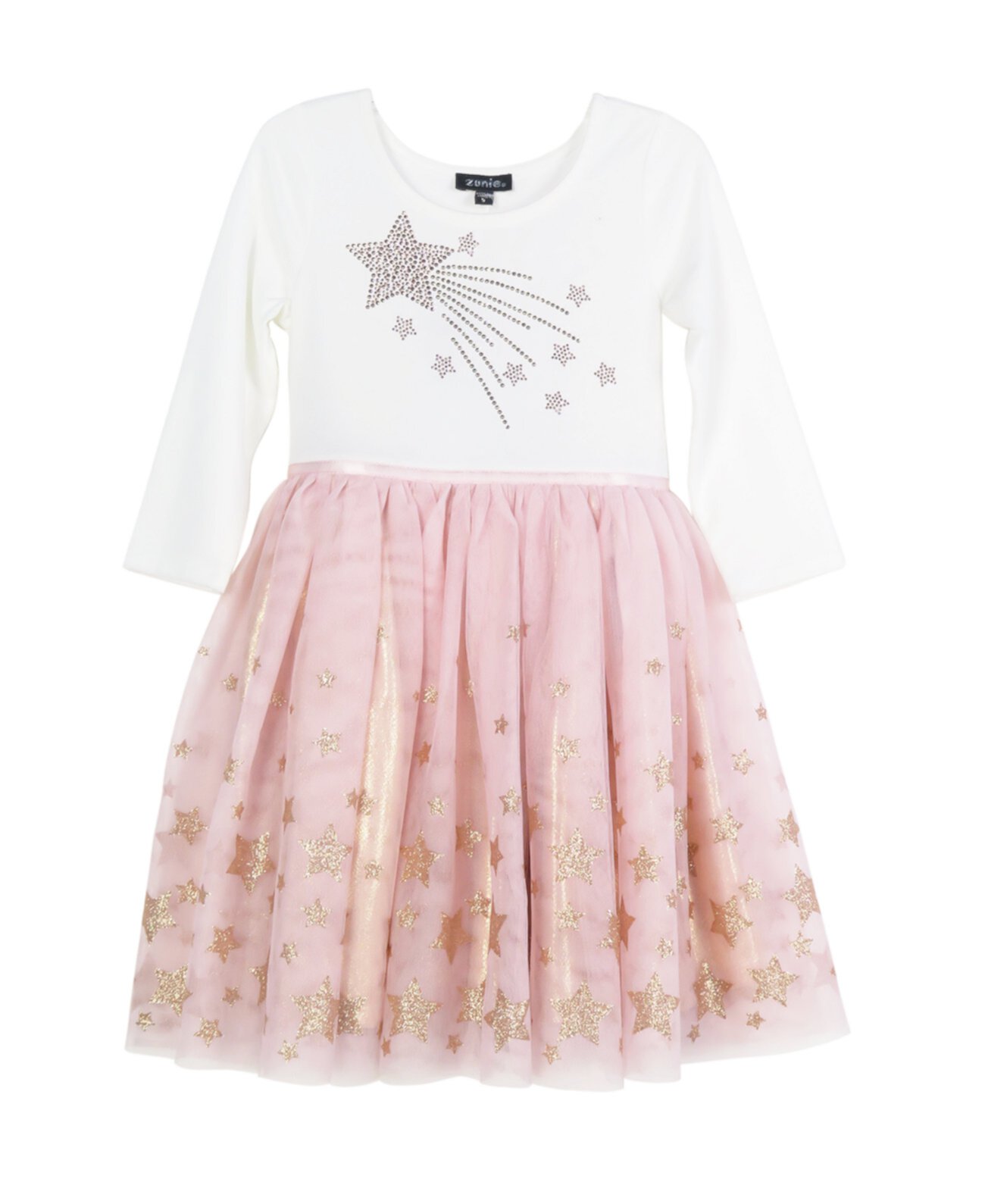 Платье-юбка с однотонной каймой для маленьких девочек Pink & Violet