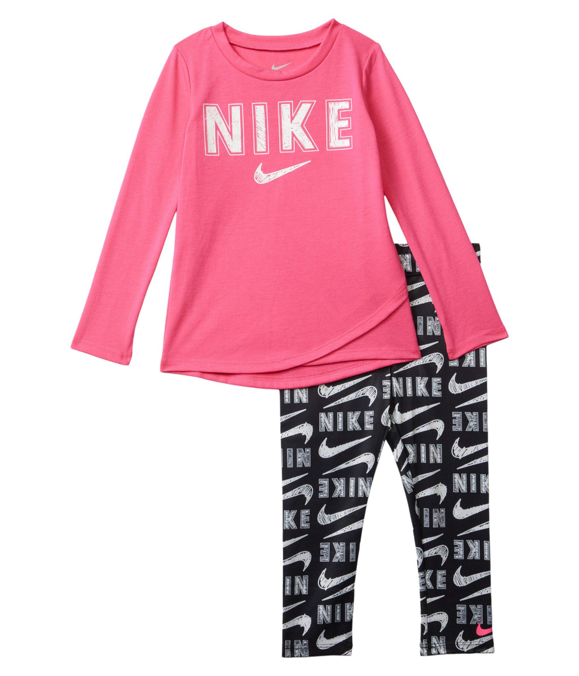 Scrible Graphic Tunic and Leggings Two-Piece Set (Toddler) Nike Kids