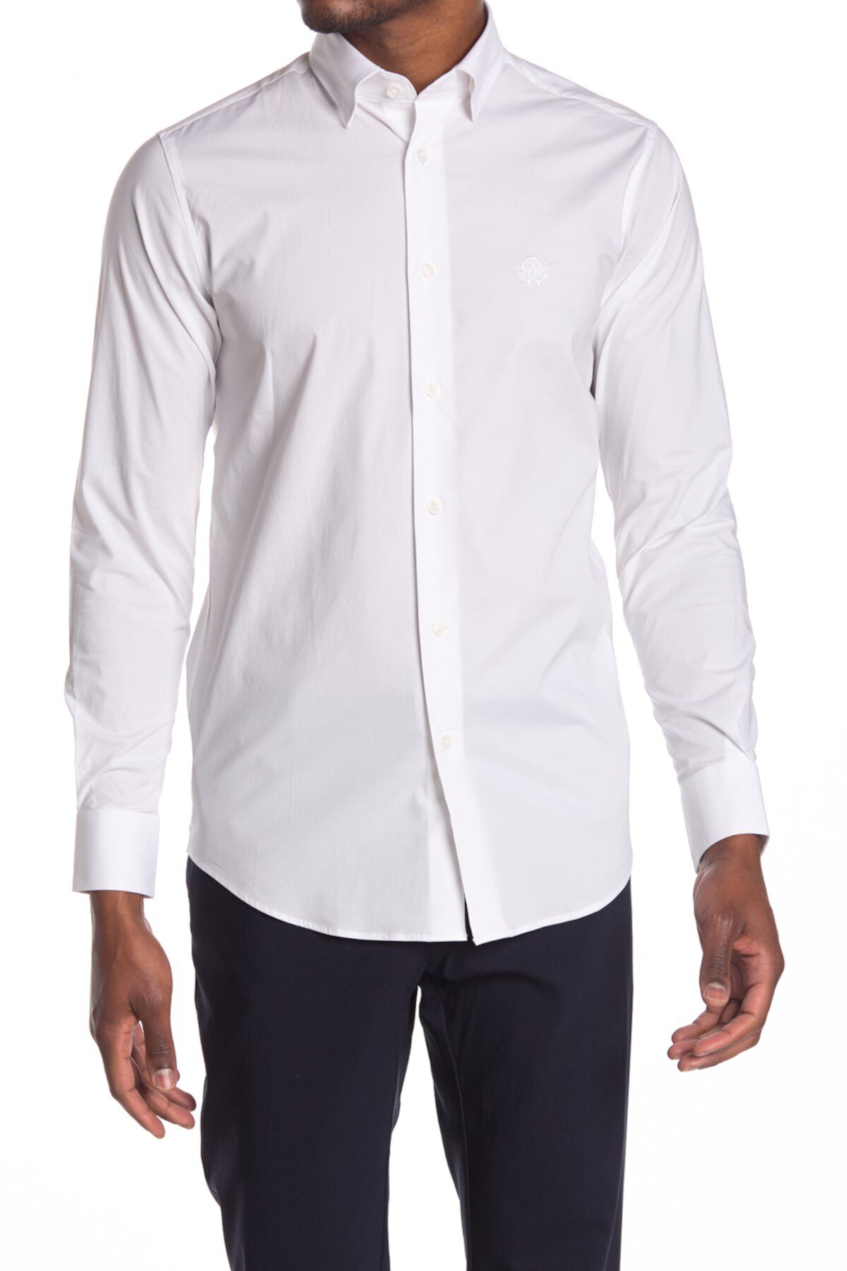 Классическая рубашка с длинным рукавом с вышитым логотипом Roberto Cavalli