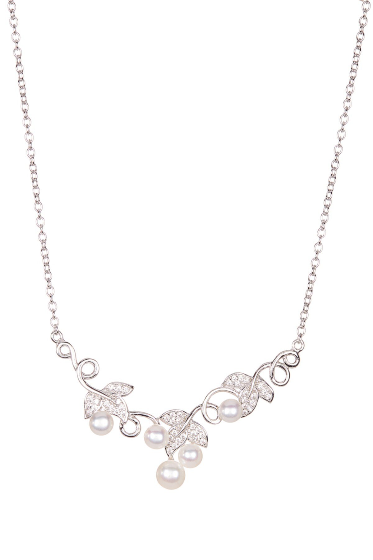 Ожерелье с кулоном из искусственного пресноводного жемчуга и CZ размером 7-7,5 мм Splendid Pearls
