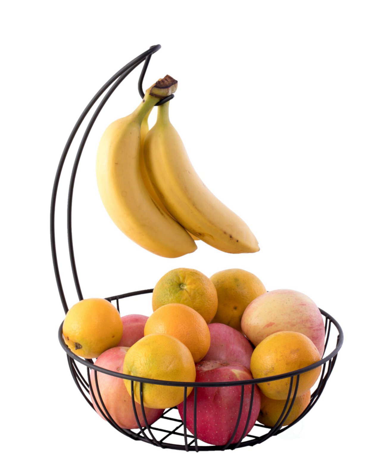 Металлический держатель корзины для фруктов с винтовой проволокой и вешалкой для бананов Basicwise
