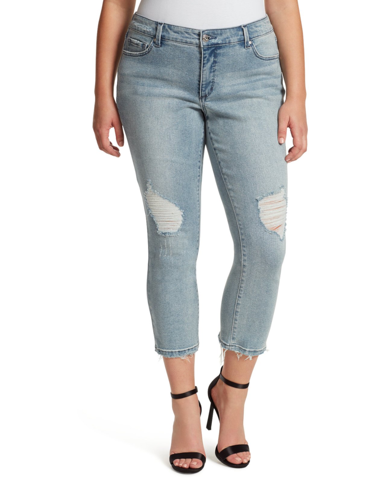 Модные прямые джинсы до щиколотки со стрелками больших размеров Jessica Simpson