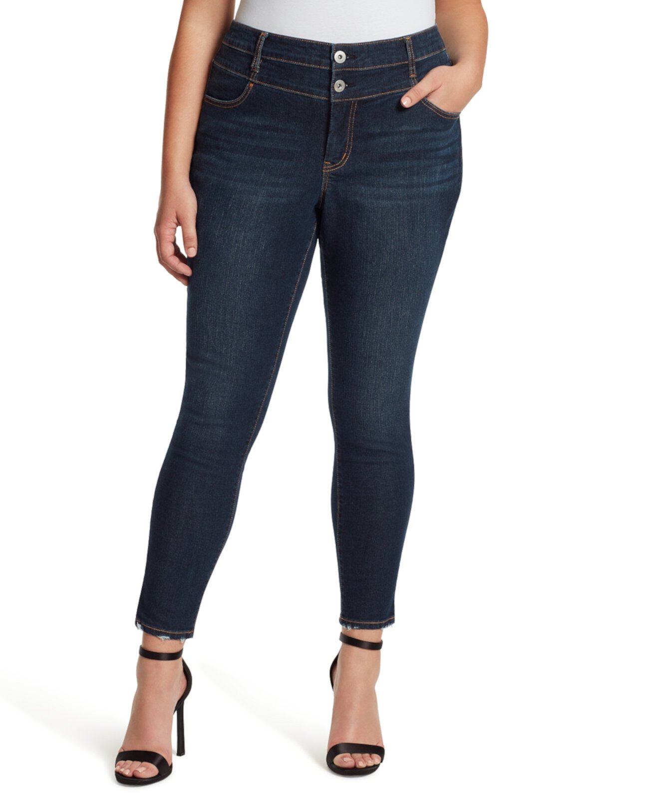 Модные джинсы скинни с высокой посадкой Adored больших размеров Jessica Simpson