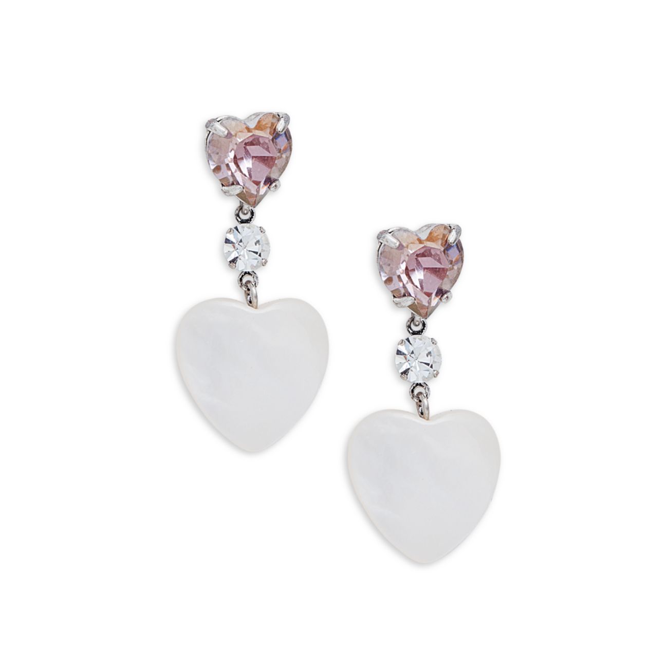 Holli Crystal & amp; Серьги-капли с жемчугом в форме сердца DANNIJO