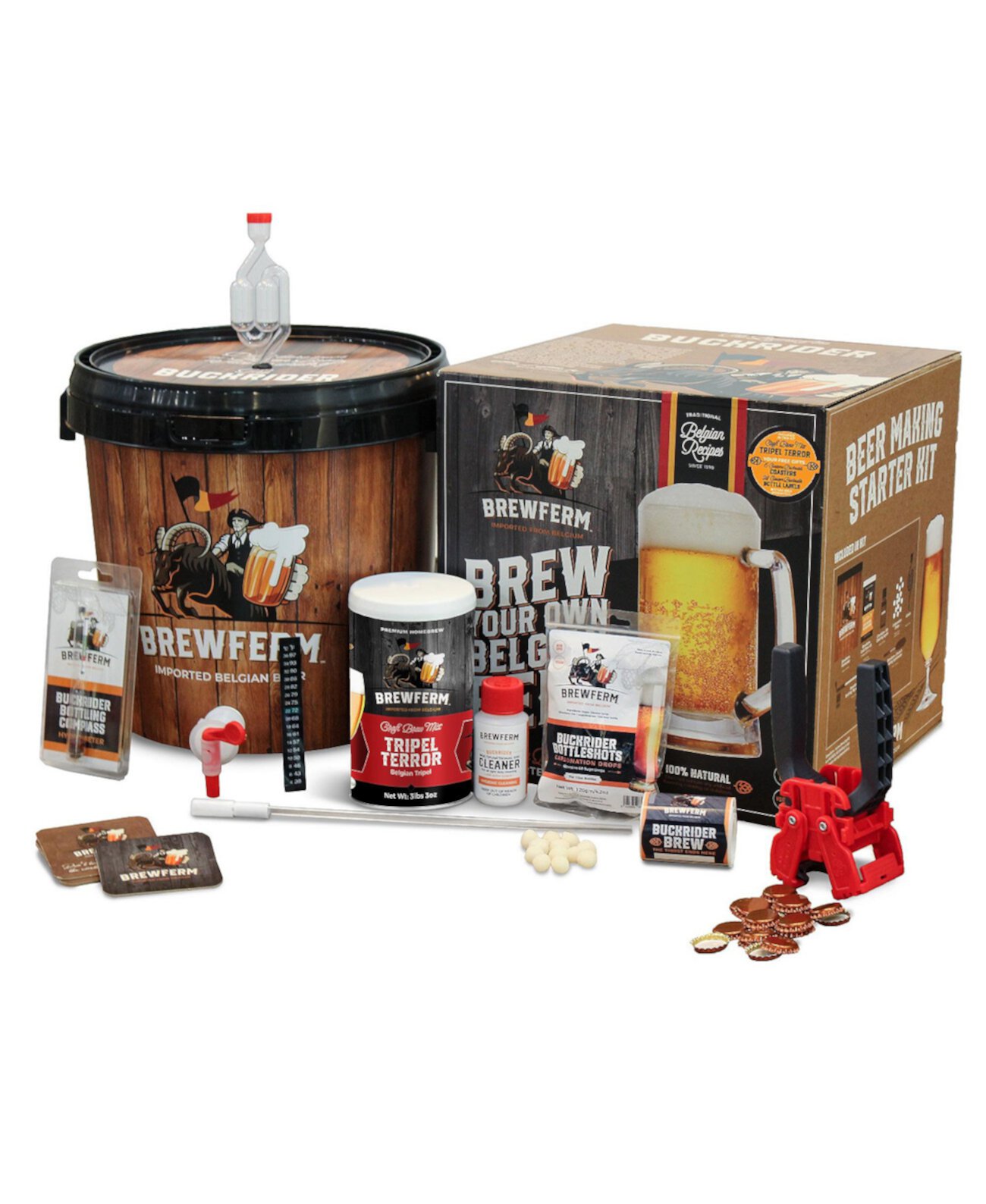 Набор для крафтового пива Buckriders Belgian Home Brewing Premium Deluxe - Tripel Terror Brewferm