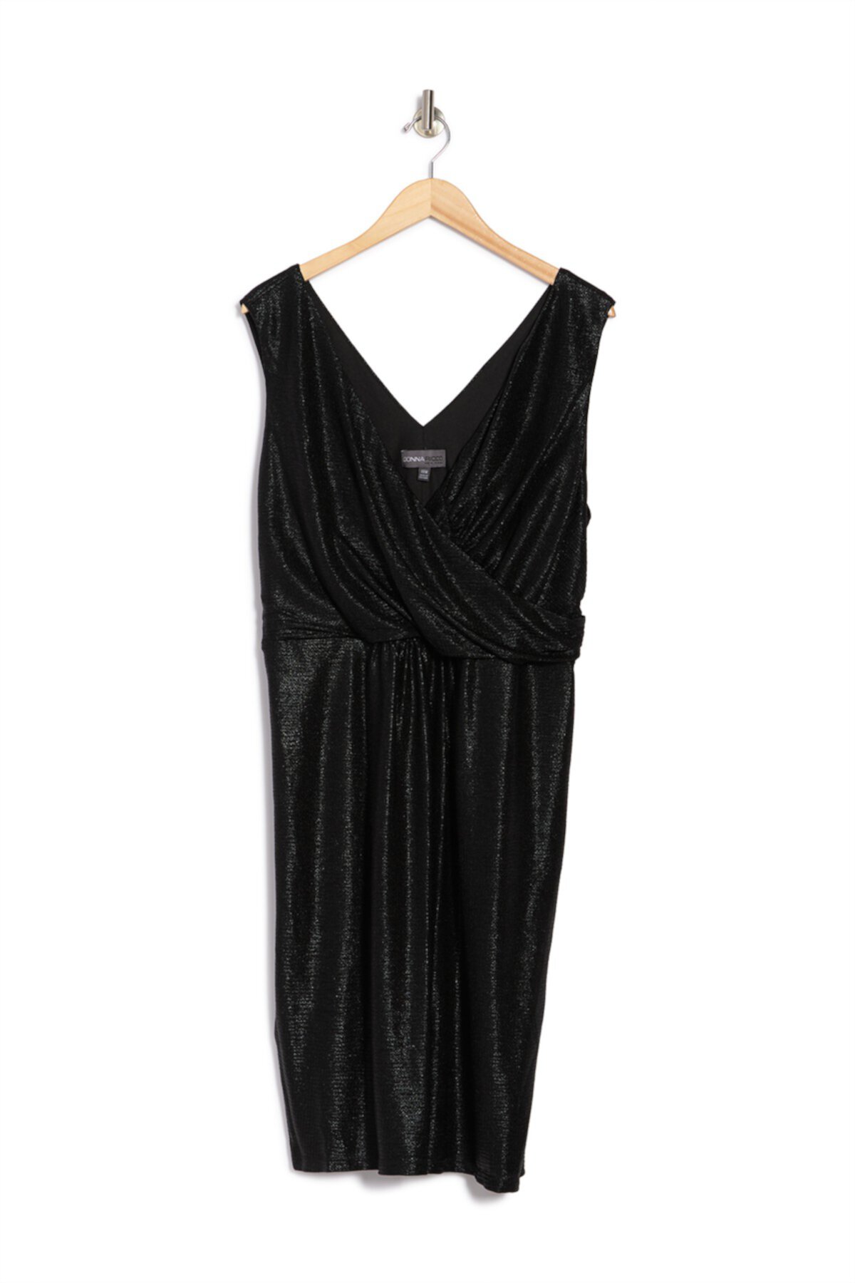 Платье Surplice с эффектом металлик без рукавов (большие размеры) Donna Ricco