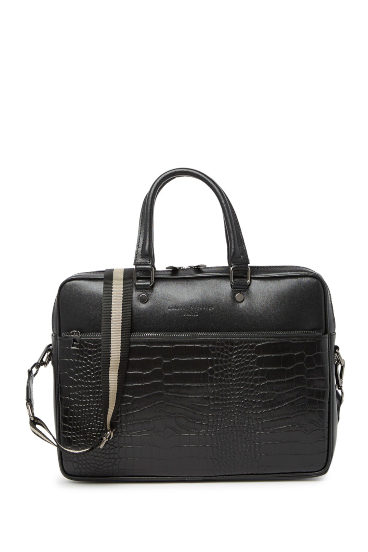 Leather Croc-Embossed Document Holder Briefcase Maison Heritage