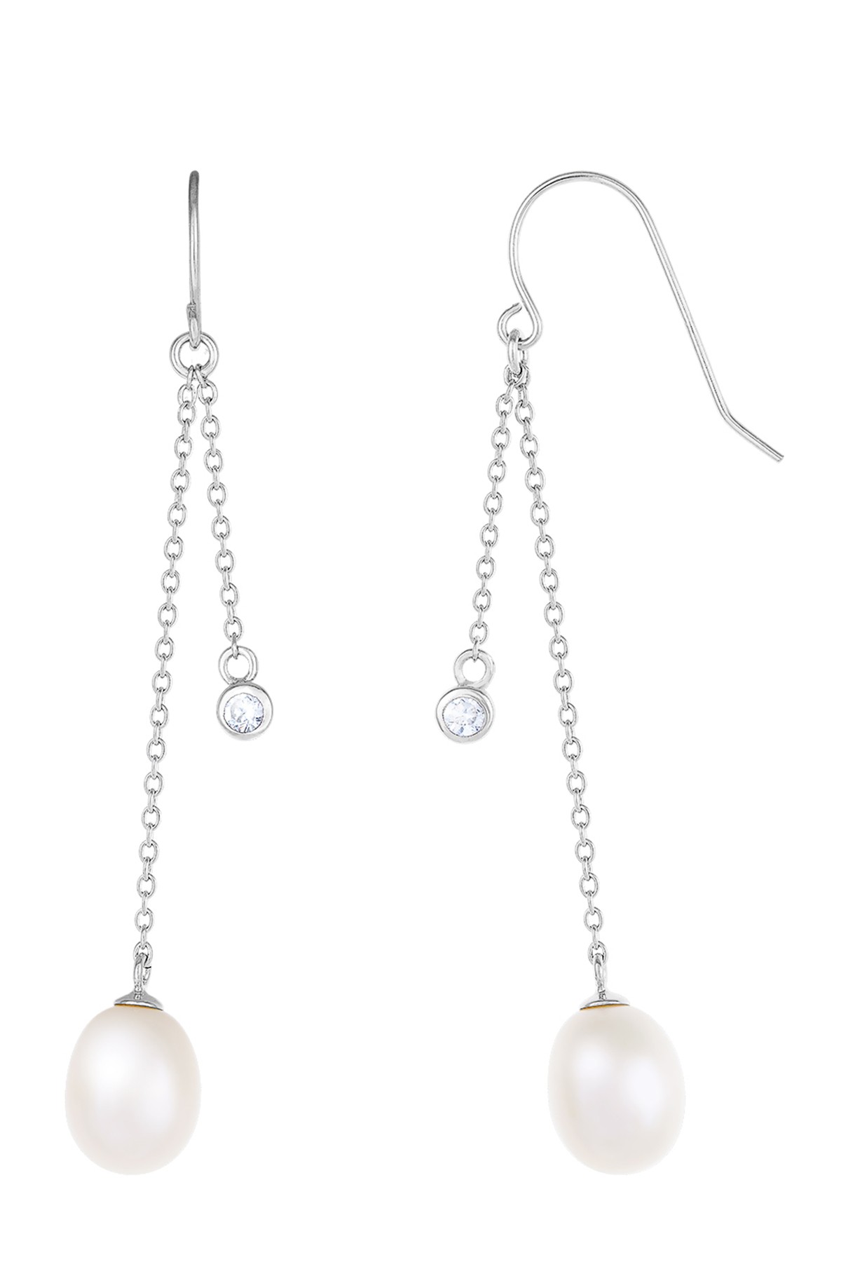 Серьги с подвесками из серебра с жемчугом Splendid Pearls