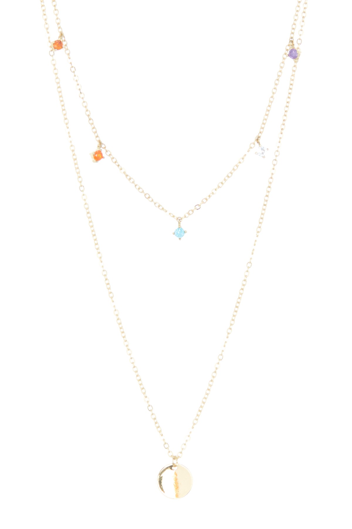 Цветные ожерелья с подвесками-цепочками и дисками из бисера - набор из 2 шт. Loren Olivia