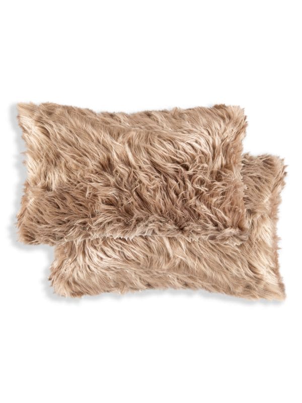 Комплект из 2 прямоугольных подушек из искусственного меха Belton Luxe Faux Fur