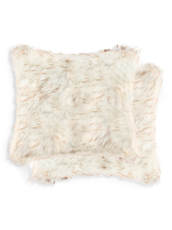 Комплект из 2 квадратных подушек Belton из искусственного меха Luxe Faux Fur
