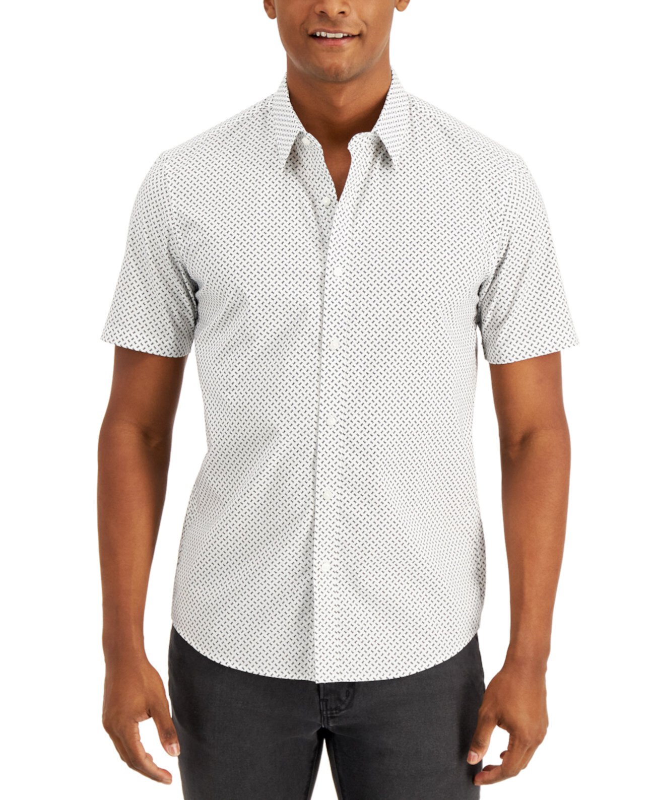 Мужская приталенная рубашка с коротким рукавом и логотипом, созданная для Macy's Michael Kors