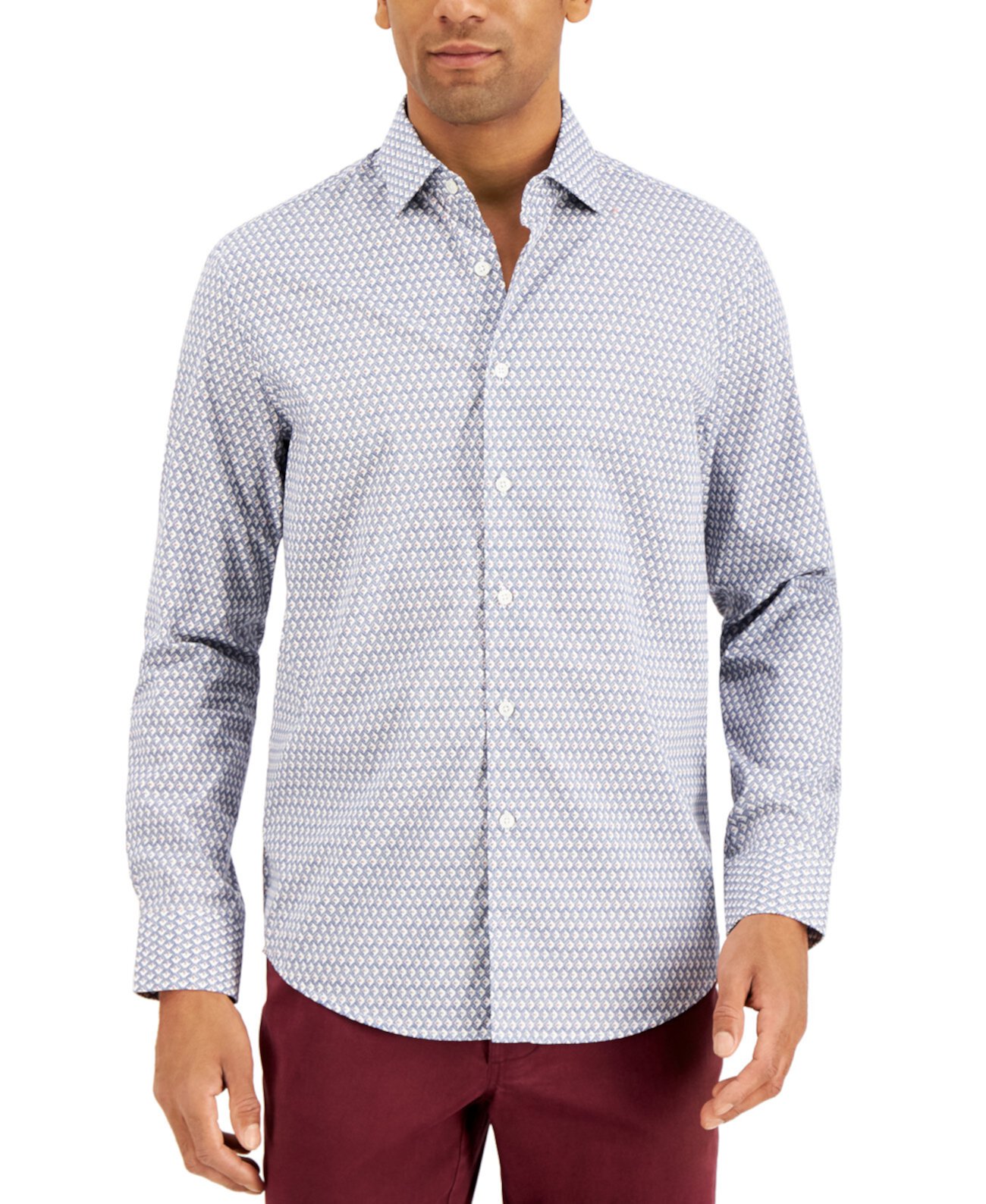 Мужская рубашка с геометрическим принтом, созданная для Macy's Tasso Elba