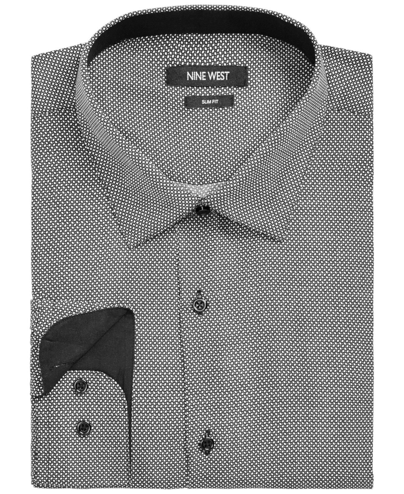 Мужская приталенная классическая рубашка из эластичного материала с ромбовидным принтом в горошек Nine West