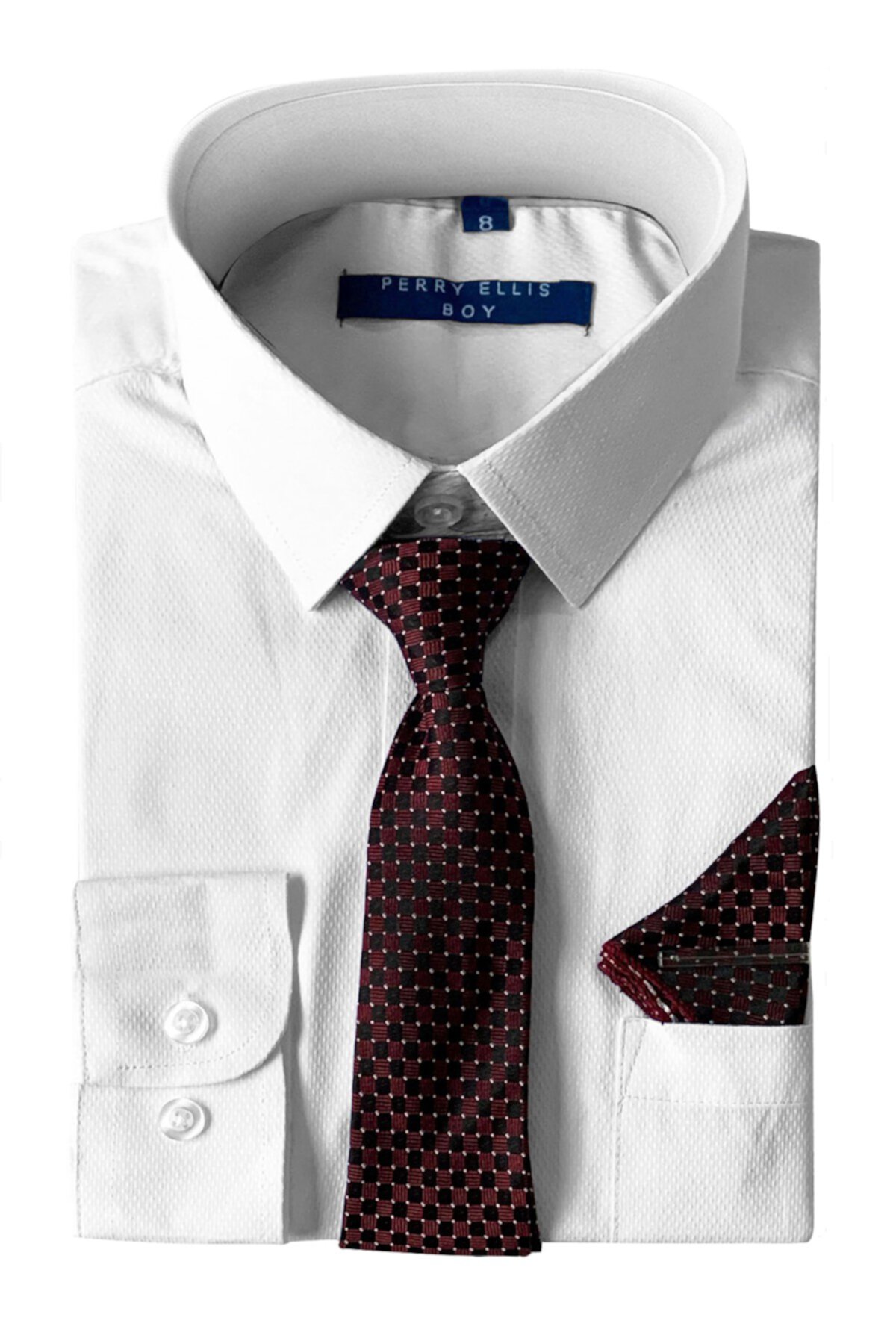 Классическая рубашка, галстук и нагрудный платок (для больших мальчиков) Perry Ellis