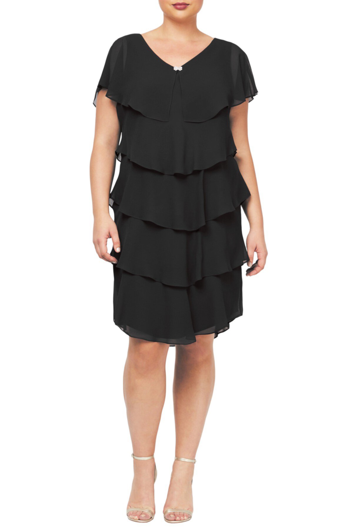 Многослойное платье Pebble Georgette (большие размеры) SLNY