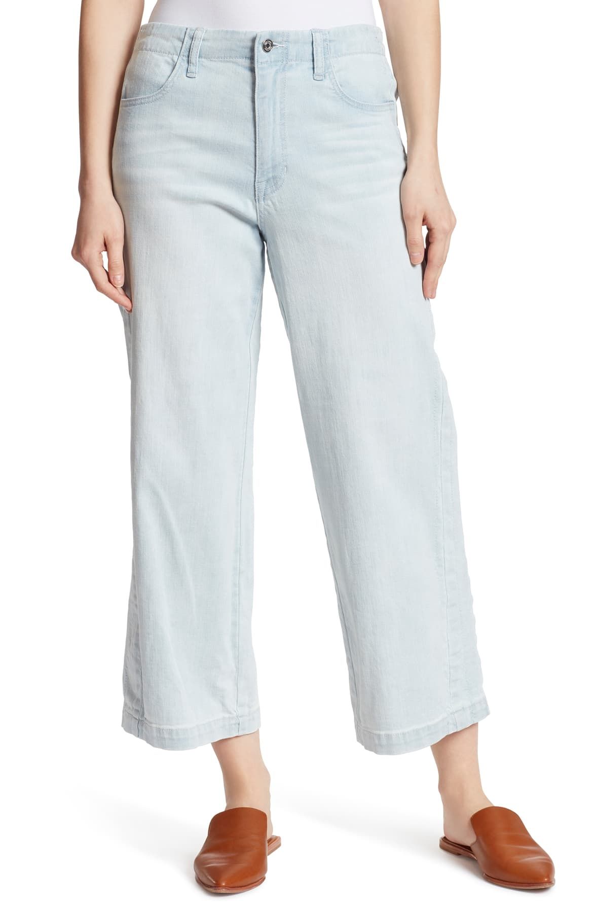 Укороченные джинсы с широкими штанинами Ella Moss