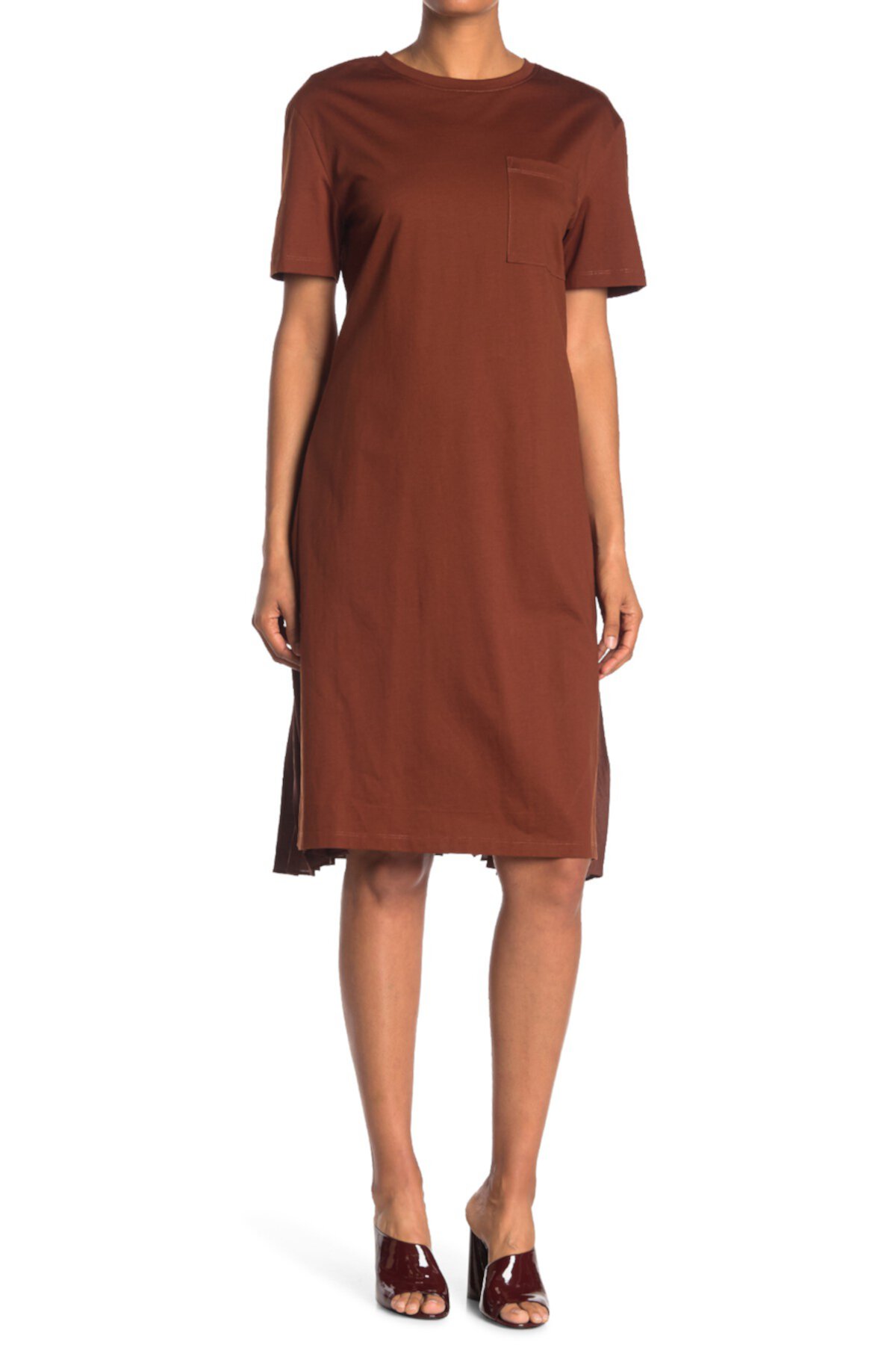 Платье-футболка с круглым вырезом и карманами TOV
