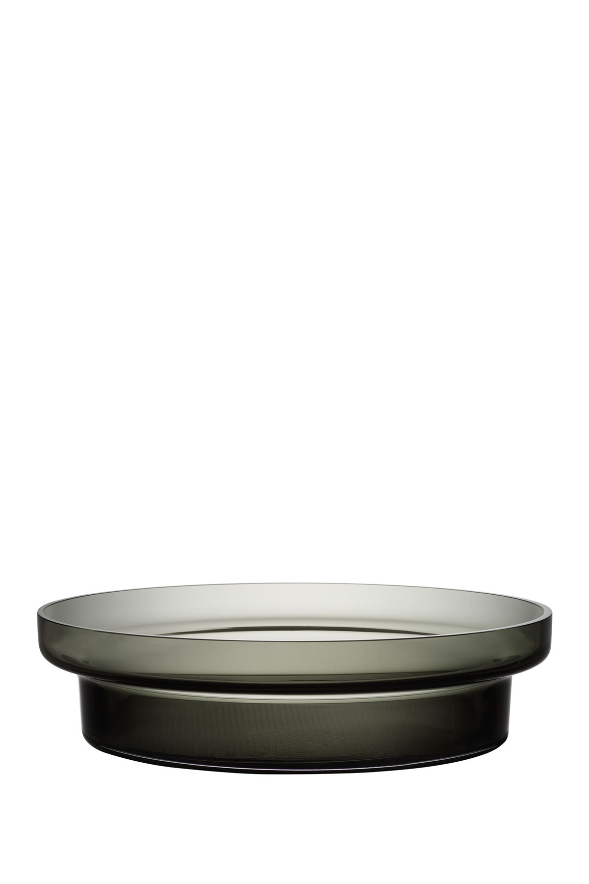 Низкая чаша Crystal Limelight, серый цвет - 3 "В x 13" Г Kosta Boda