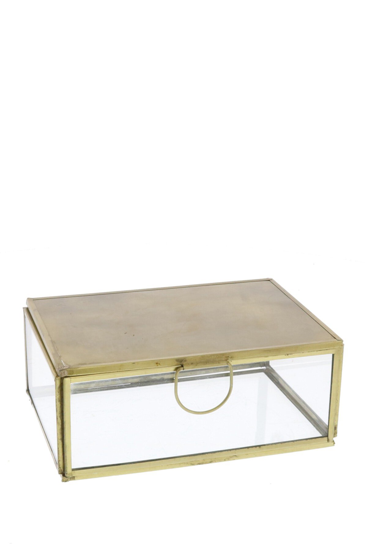 Monroe Small Jewelry Box with Mirror - Brass HOMART