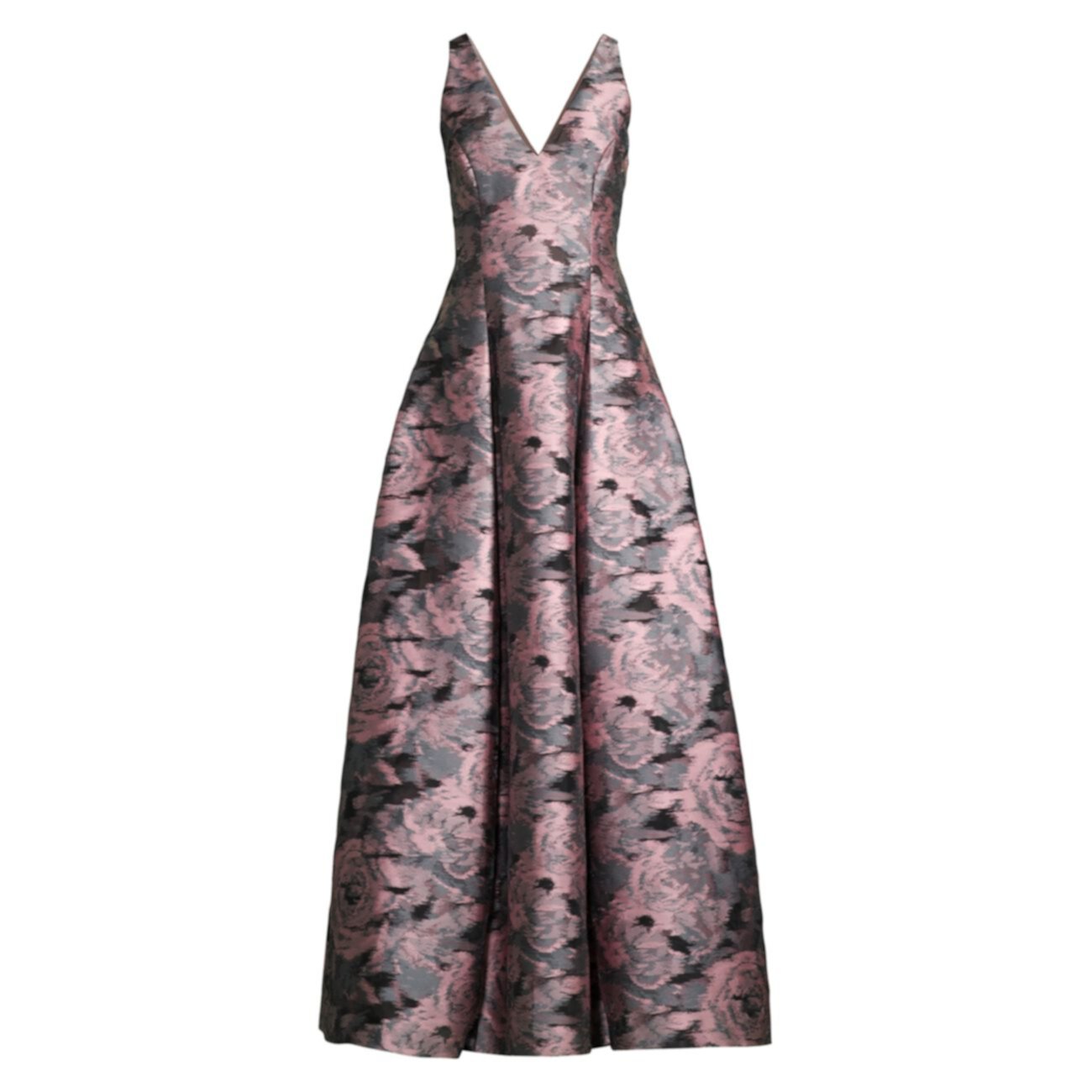 Бальное платье с цветочным принтом и V-образным вырезом Aidan Mattox