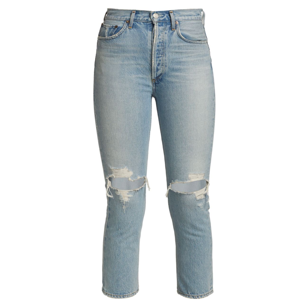 Укороченные рваные джинсы Riley AGOLDE