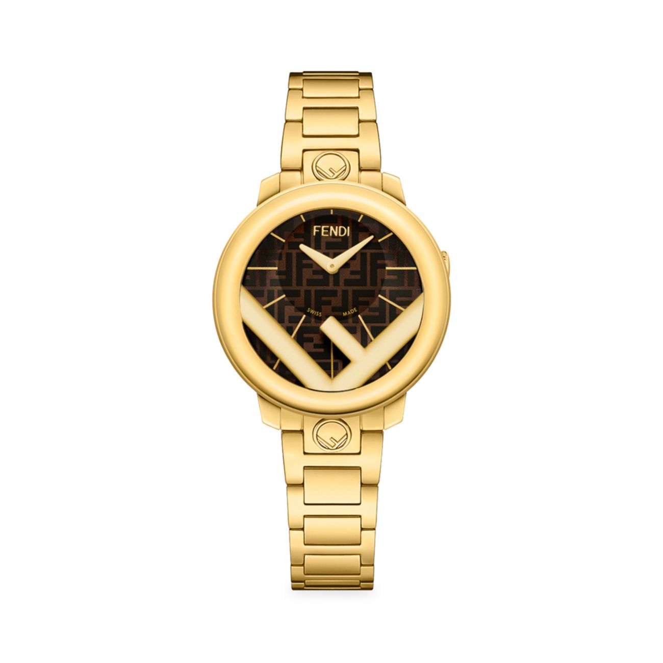 Часы Run Away Goldtone из нержавеющей стали с браслетом Fendi Timepieces