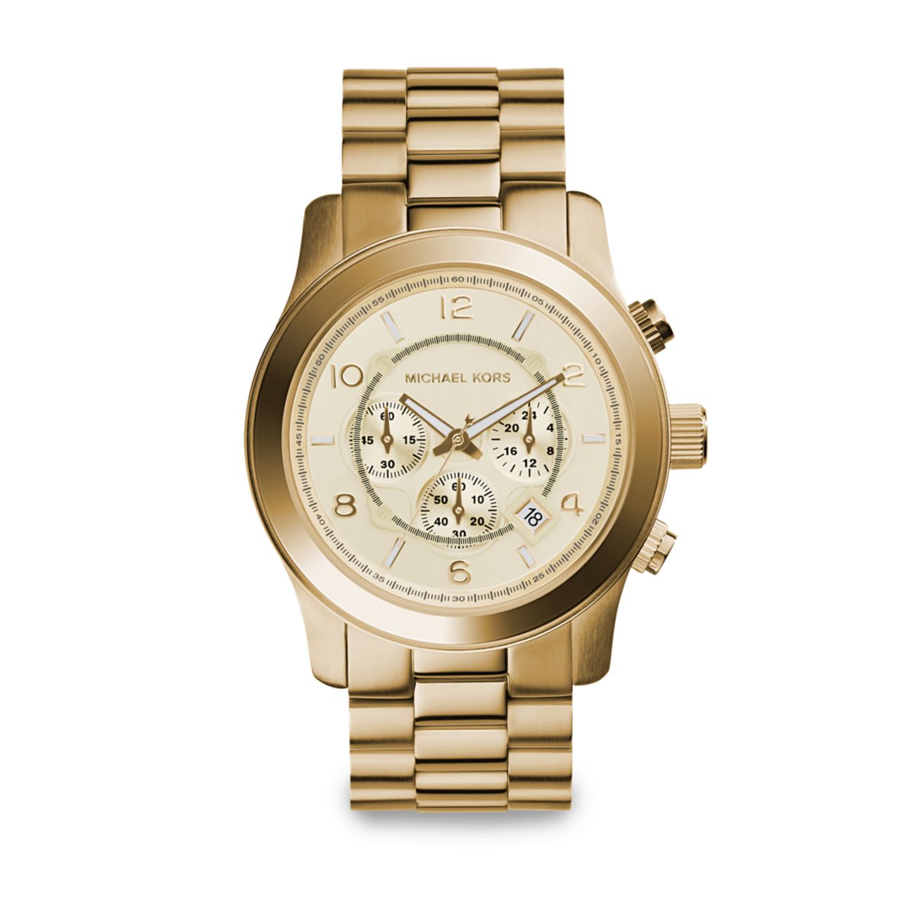Часы Runway Goldtone из нержавеющей стали с хронографом и браслетом Michael Kors