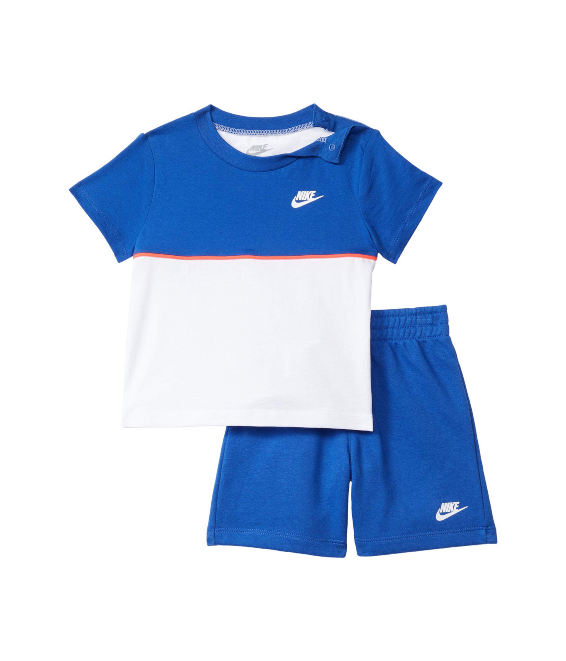 Комплект из двух частей футболки с цветными блоками и шорт из французского терри (для младенцев) Nike Kids