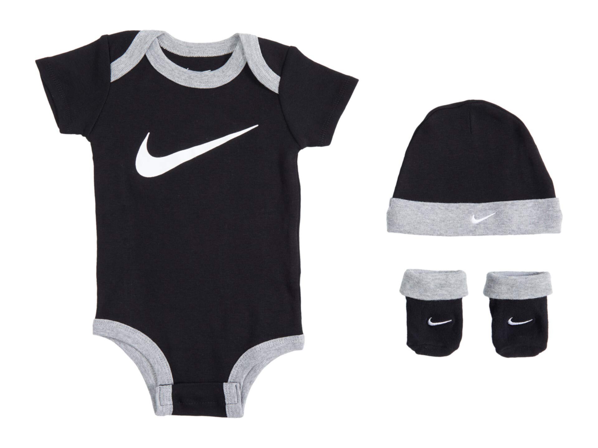 Комплект из трех предметов боди, шляпы и пинеток в подарочной коробке (для младенцев) Nike Kids