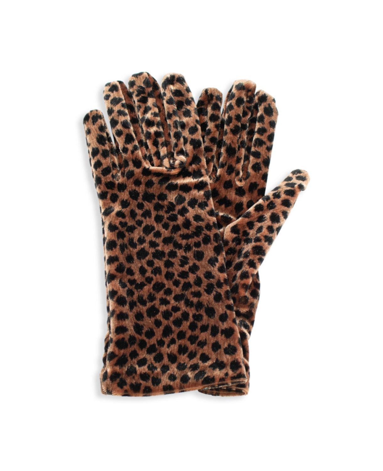 Бархатные перчатки с принтом гепарда Portolano