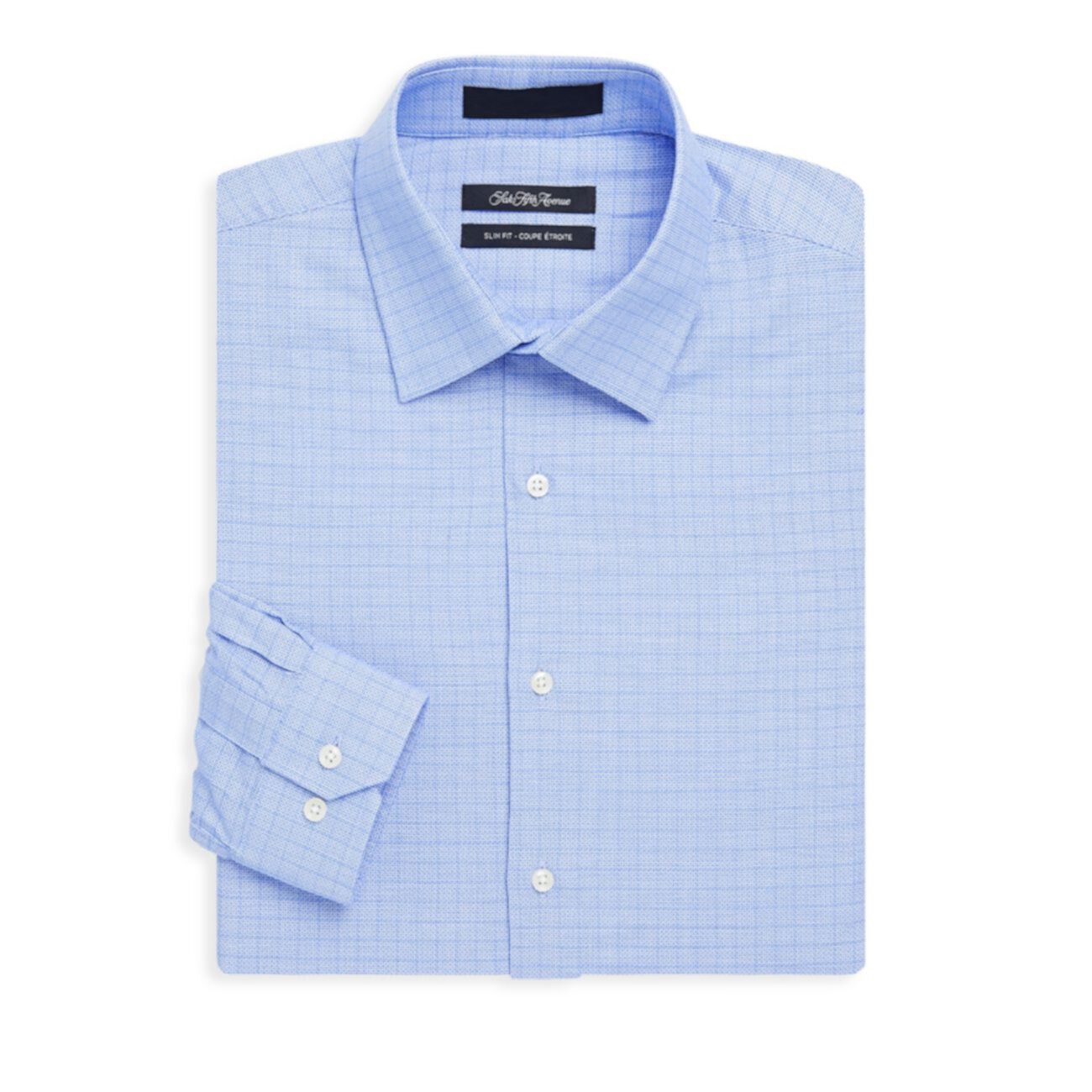 Cotton Slim-Fit Pincheck Shirt Saks Fifth Avenue