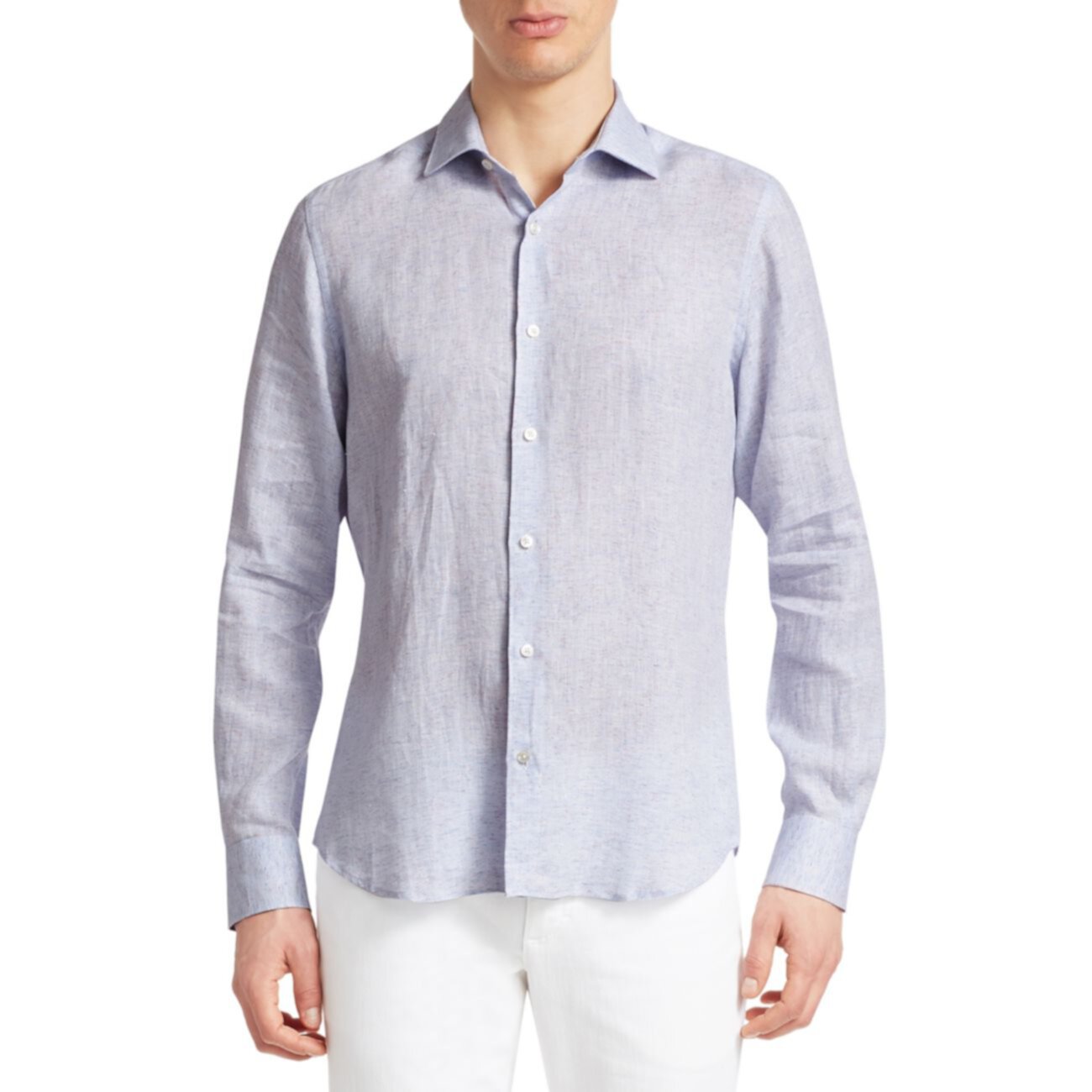 COLLECTION Specked Linen Shirt Saks Fifth Avenue