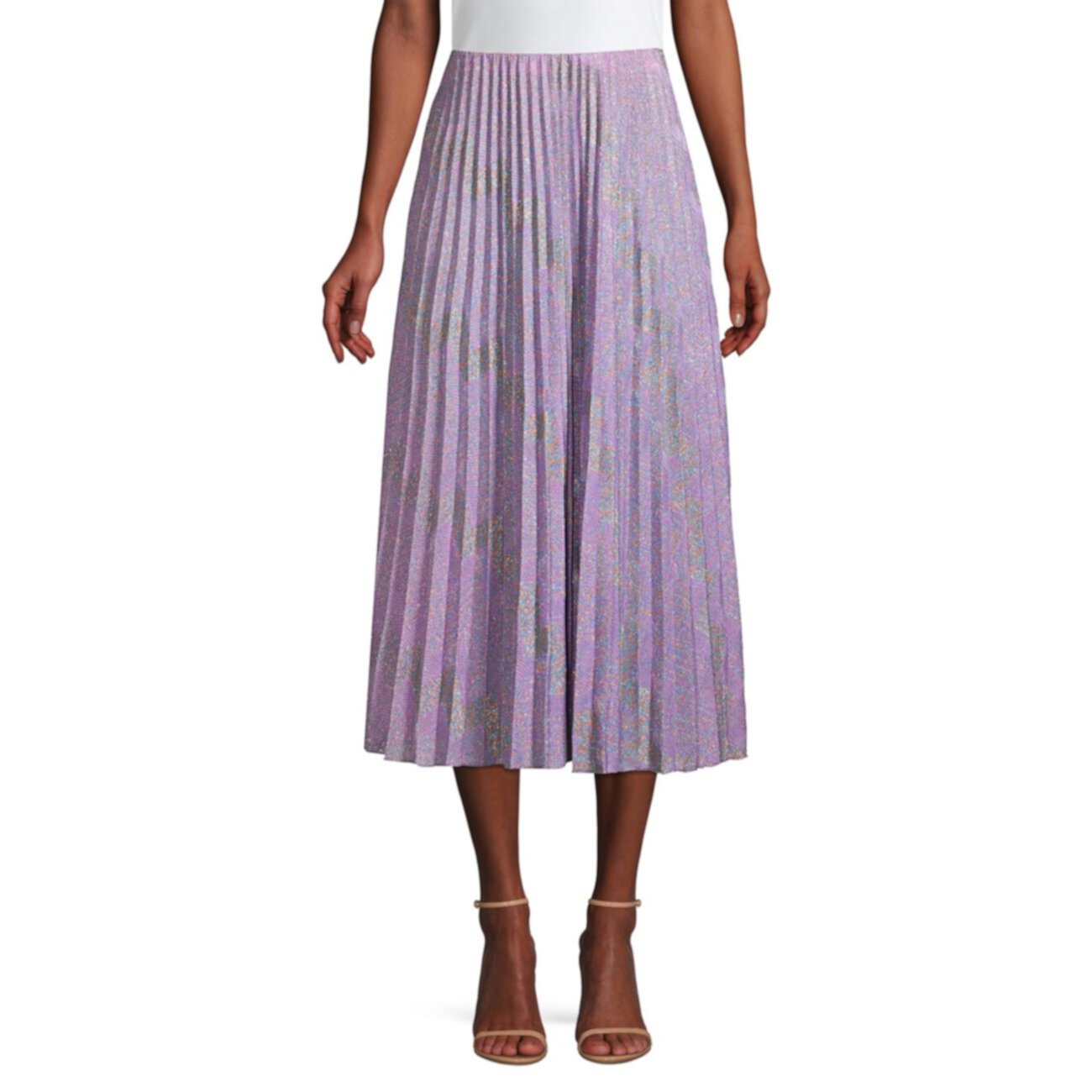 Трикотажная плиссированная юбка-миди с пестрым люрексом M Missoni