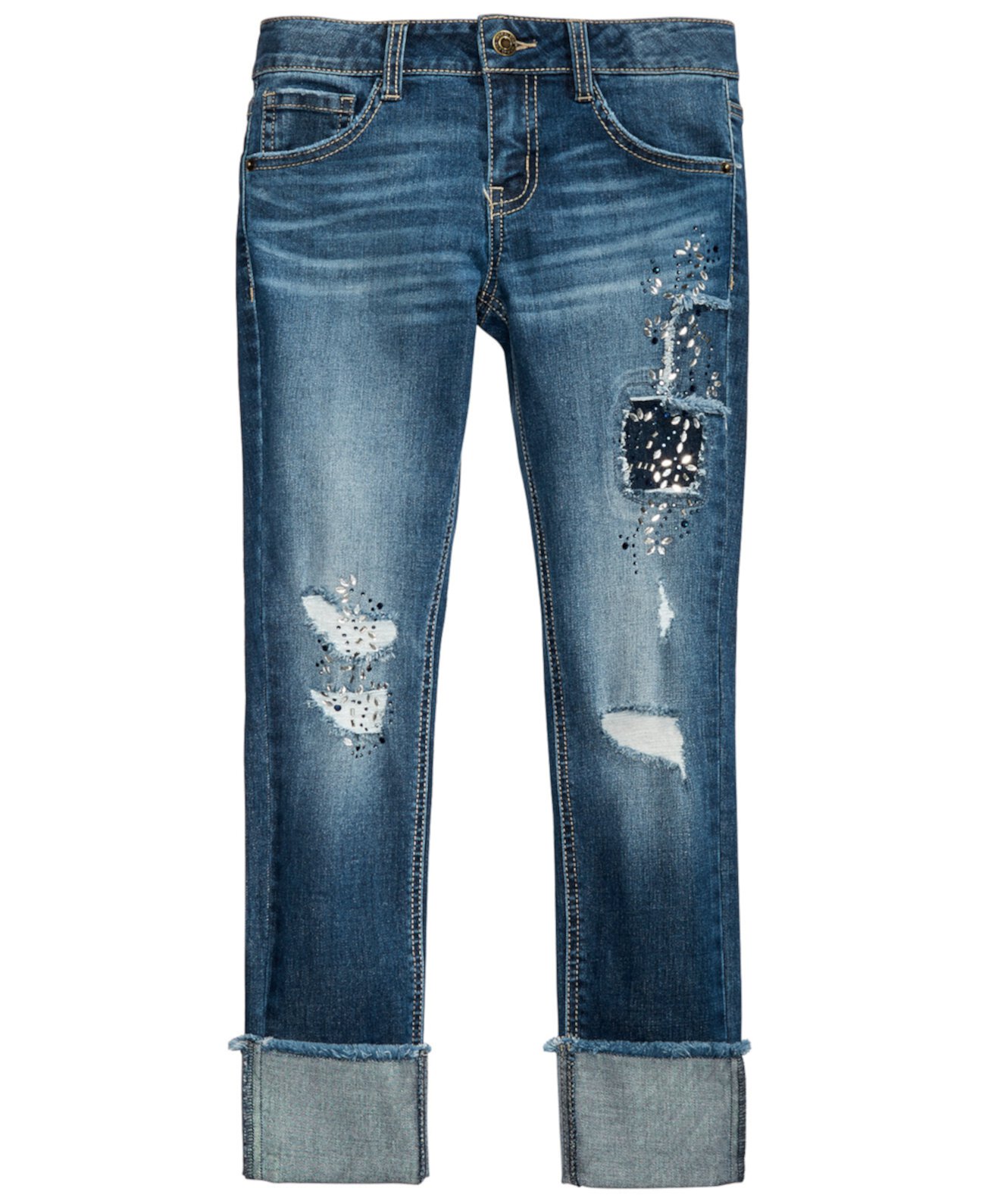 Рваные джинсы для девочек с заплатками Imperial Star