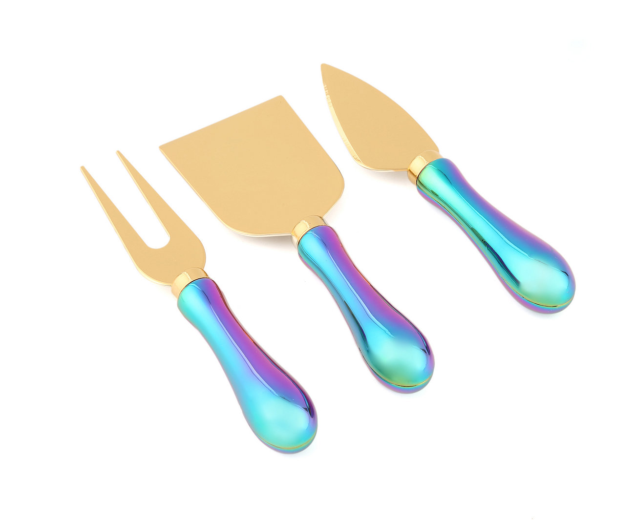 Набор радужных переливающихся сырных ножей из 4 предметов THIRSTYSTONE