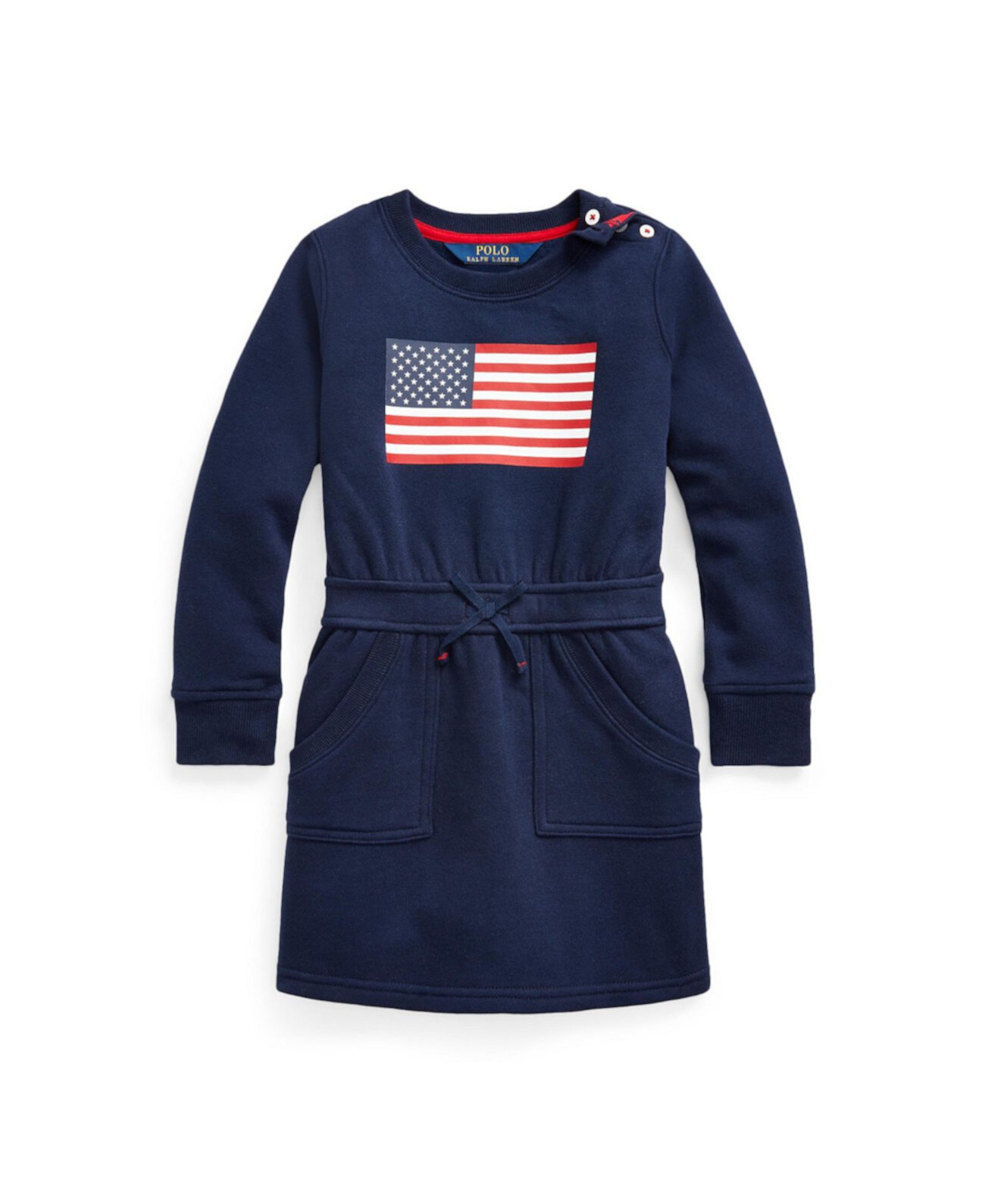 Платье из смесового флиса с флагом для малышей и маленьких девочек Ralph Lauren