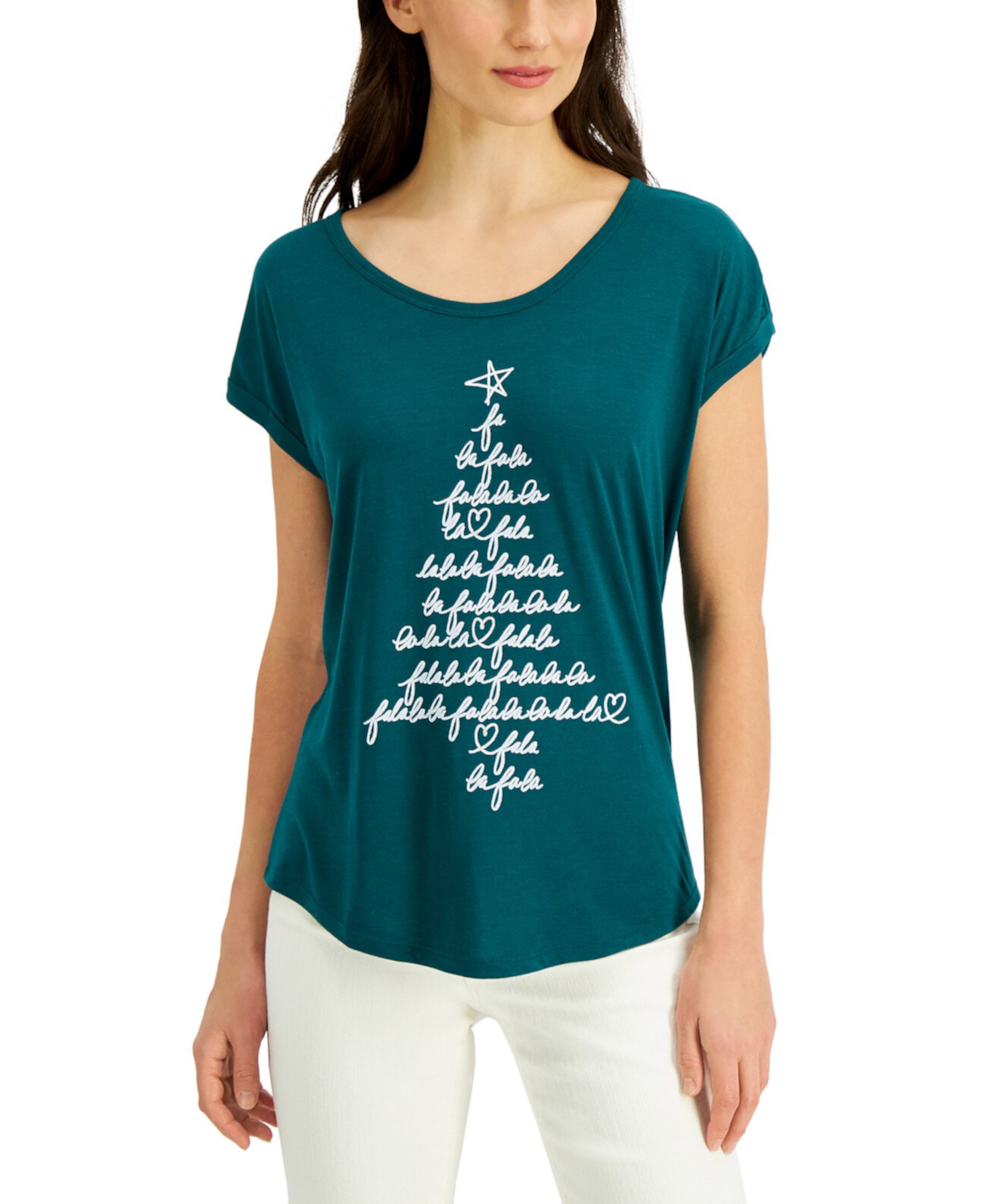 Petite Tree-Graphic T-Shirt, Created for Macy's Style & Co