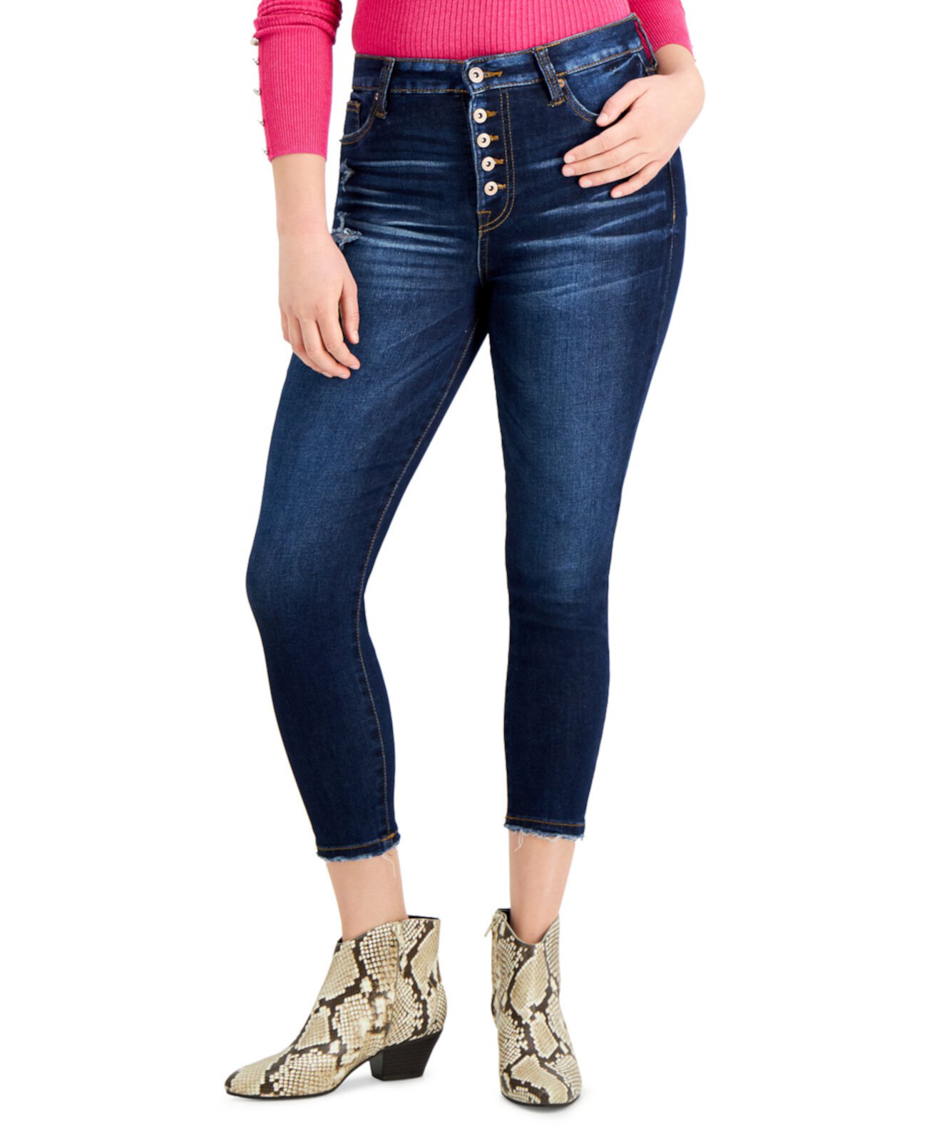 Укороченные джинсы-скинни с высокой посадкой для юниоров Celebrity Pink