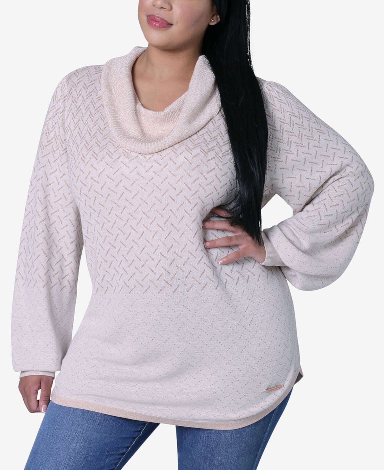 Женский пуловер большого размера с круглым подолом Adrienne Vittadini