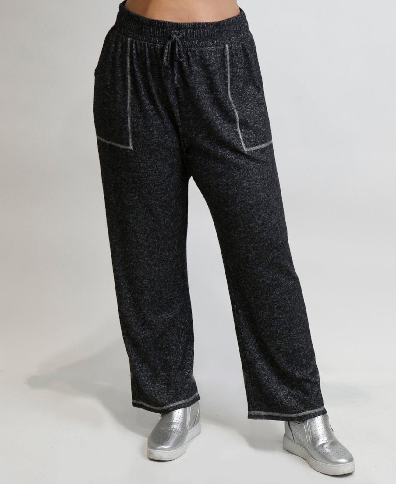 Женские брюки больших размеров с уютной контрастной строчкой COIN 1804