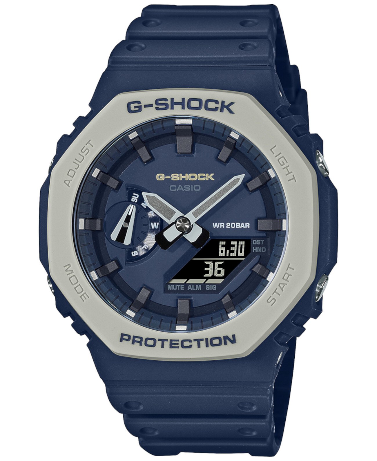 Мужские аналогово-цифровые часы с синим ремешком, 45,4 мм G-Shock