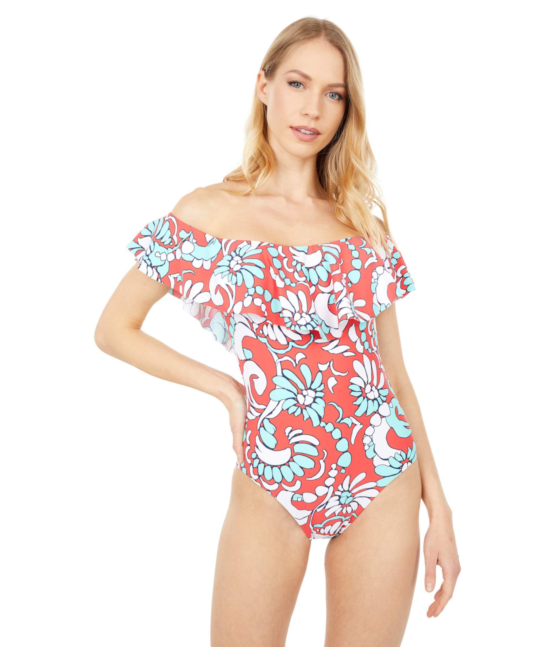 Garden Bloom Off-the-Shoulder One-Piece Trina Turk