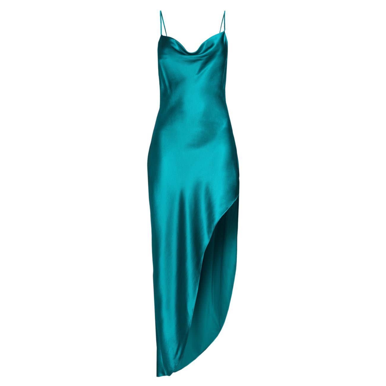 Шелковое платье-комбинация с капюшоном и высоким разрезом Fleur du mal