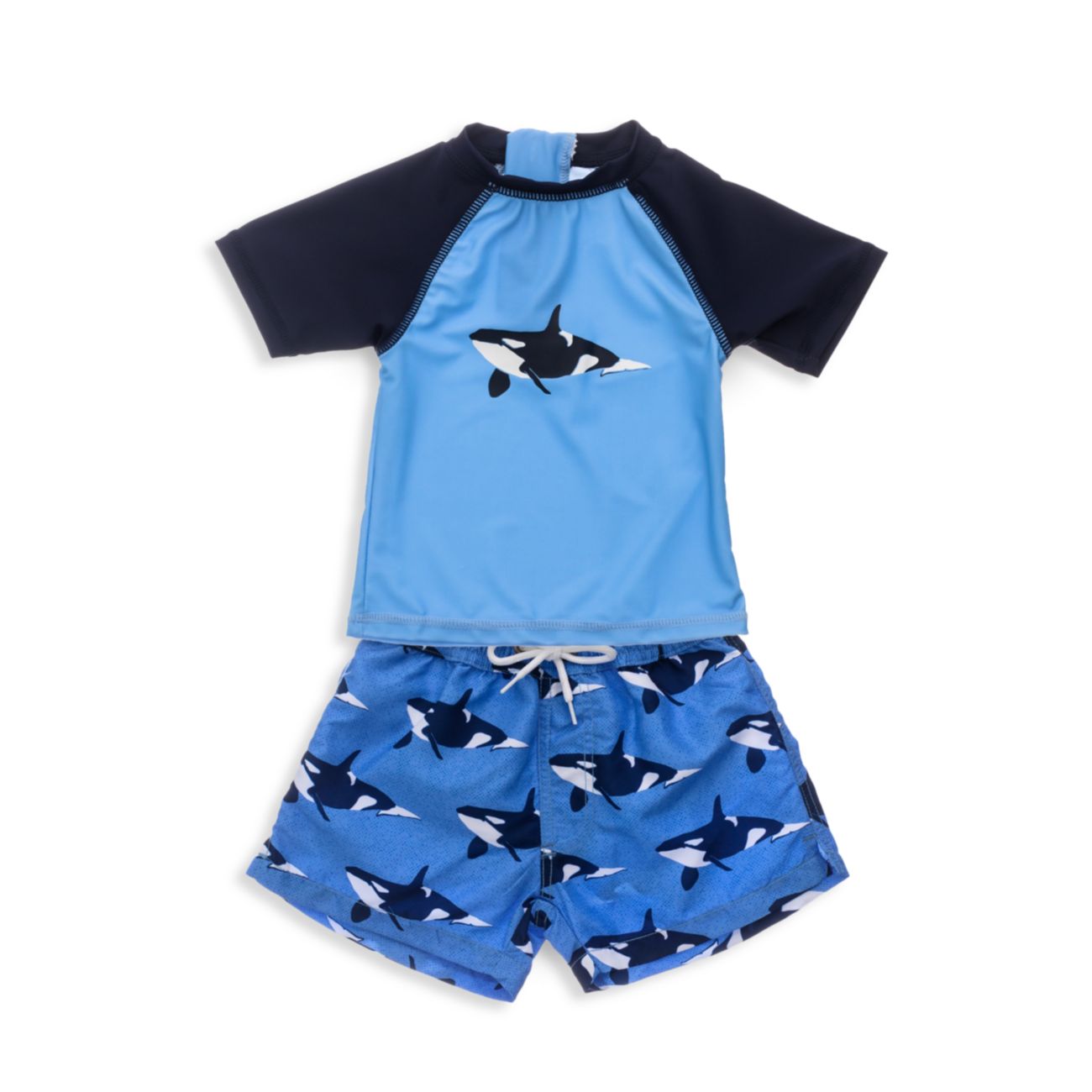 Из двух частей Orca Ocean с короткими рукавами и короткими рукавами для маленьких мальчиков; Комплект шорт Snapper Rock