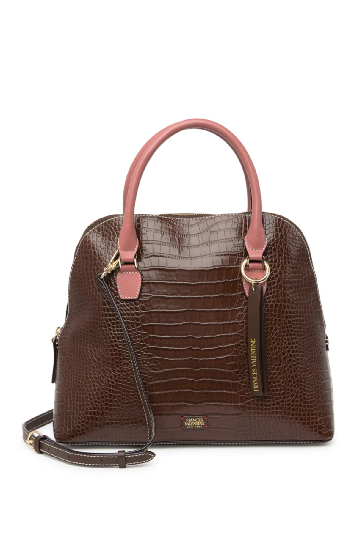 Кожаная сумка-портфель Rachel с тиснением под крокодиловую кожу Frances Valentine